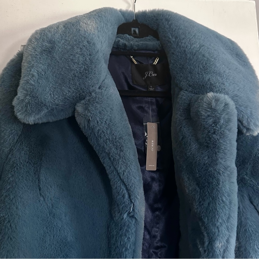 NWT JCrew Faux-Fur Coat - Picture 4 of 7